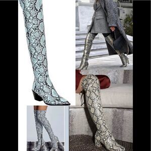 🟡 Gianni Bini ALYIRAA Snake Print Stretch Over the Knee Boot